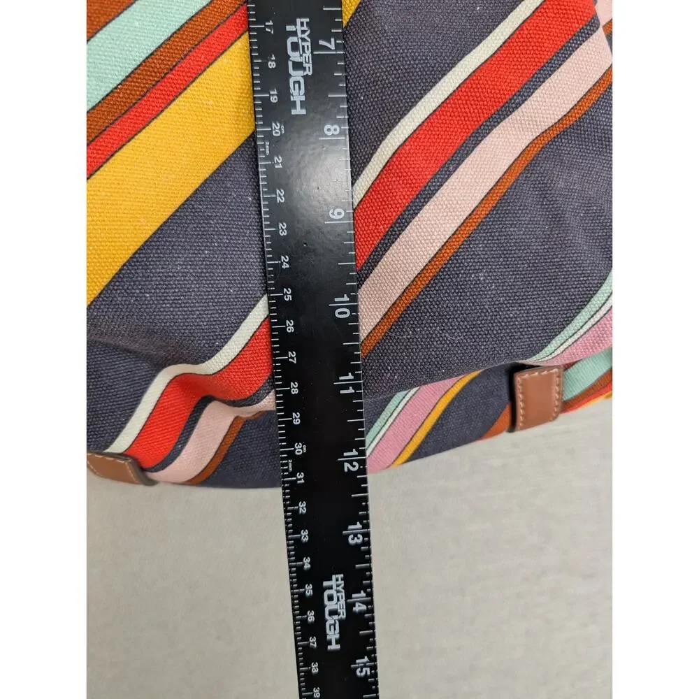 Tory Burch Ella Tote Bag Multicolor Stripe Canvas